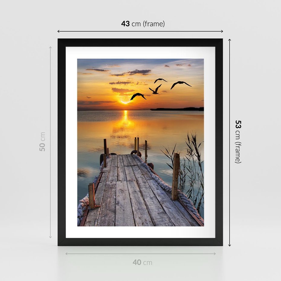 Plakat w ramie 40x50 - Magia zachodu słońca - zachód, słońca - rama czarna