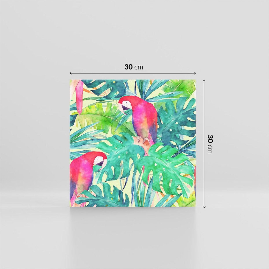 Obraz na płótnie 30x30 - Egzotyczna Przygoda - tropikalne, liście