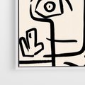 Obraz w ramie 50x50 - Ekspresyjne Odbicia Współczesności - abstrakcyjna grafika, minimalizm - rama biała