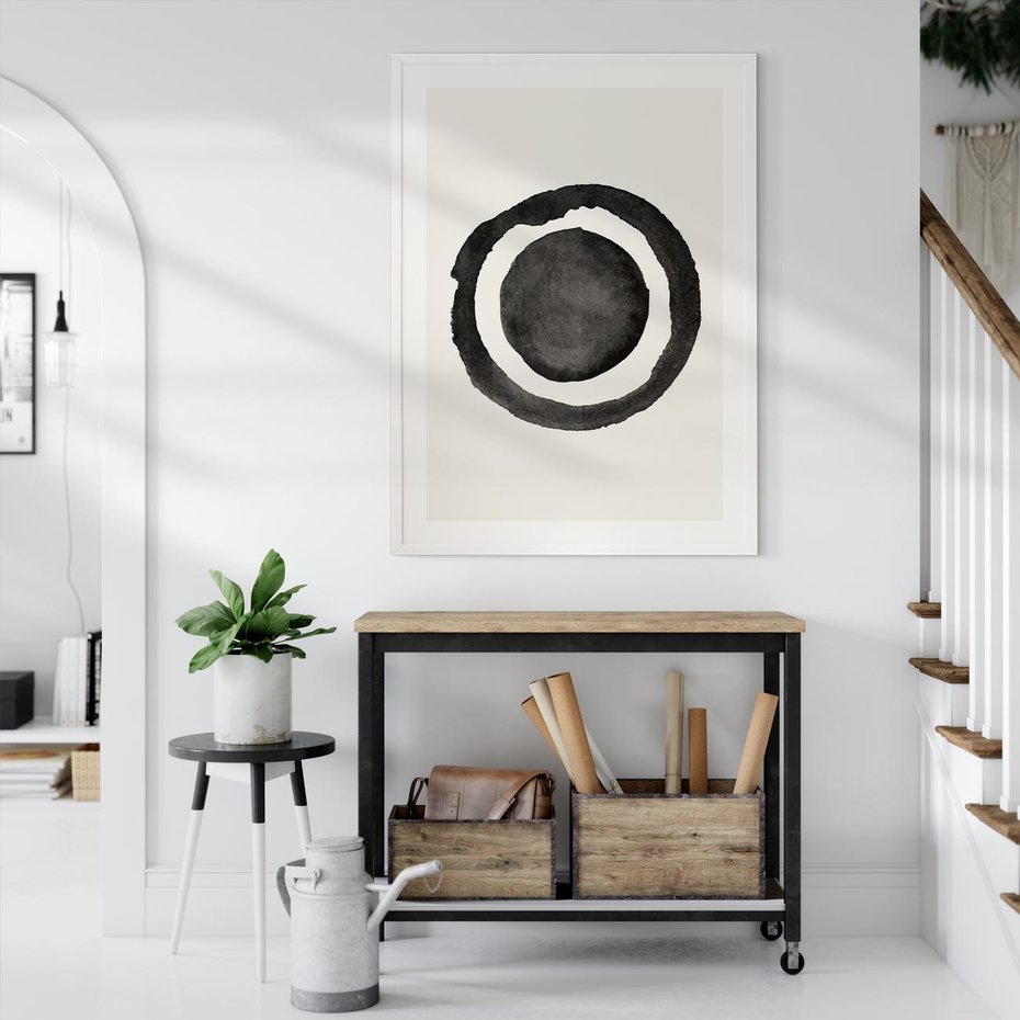 Plakat bez ramy 50x70 - Bezgraniczne Widoki - abstrakcyjne plamy okręgi, akwarelowe