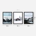 Zestaw obrazy w ramie 50x70 galeria - Górski, pejzaż, zima - rama czarna