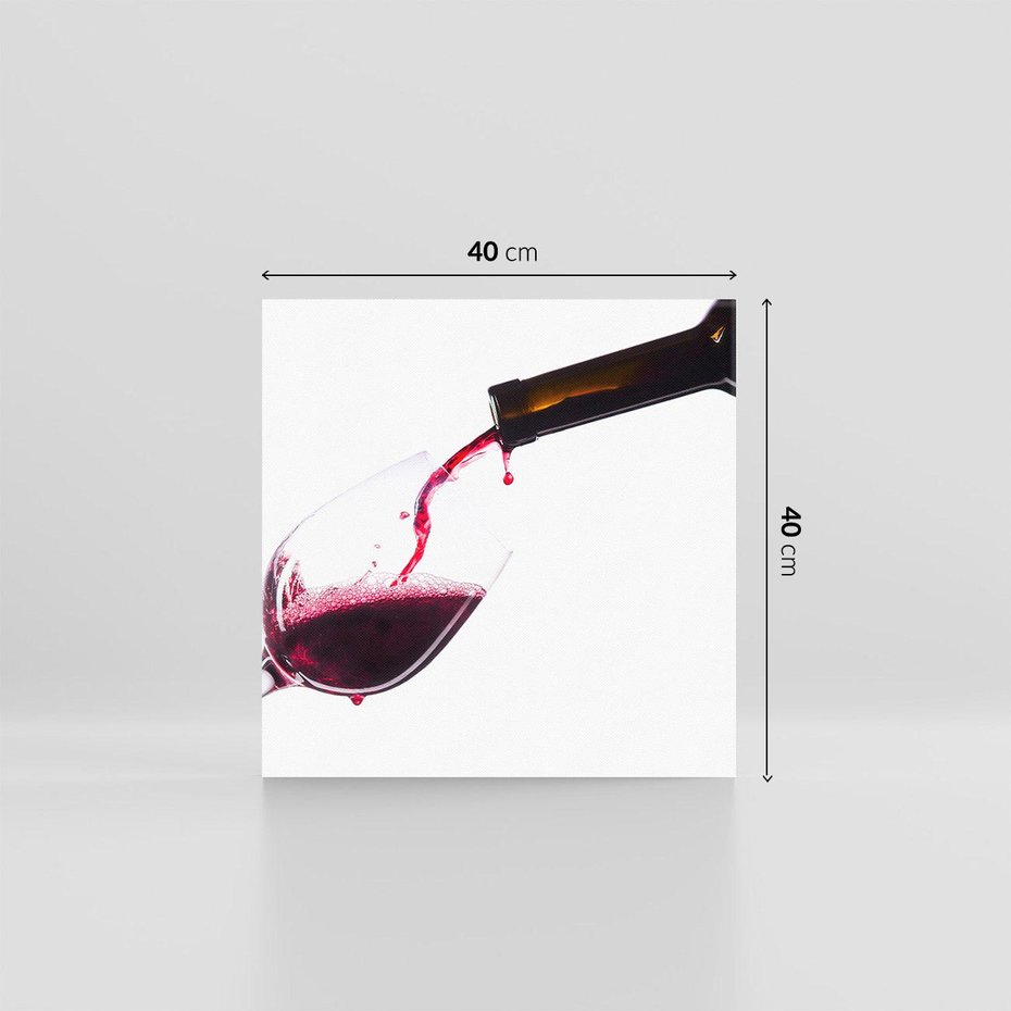 Obraz na płótnie 40x40 - Radość w smaku wina - wino