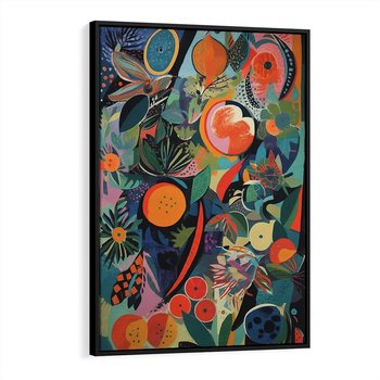 Obraz w ramie 50x70 - Echa Nietuzinkowych Wzorców - abstrakcyjny obraz olejny, jak picasso - rama czarna