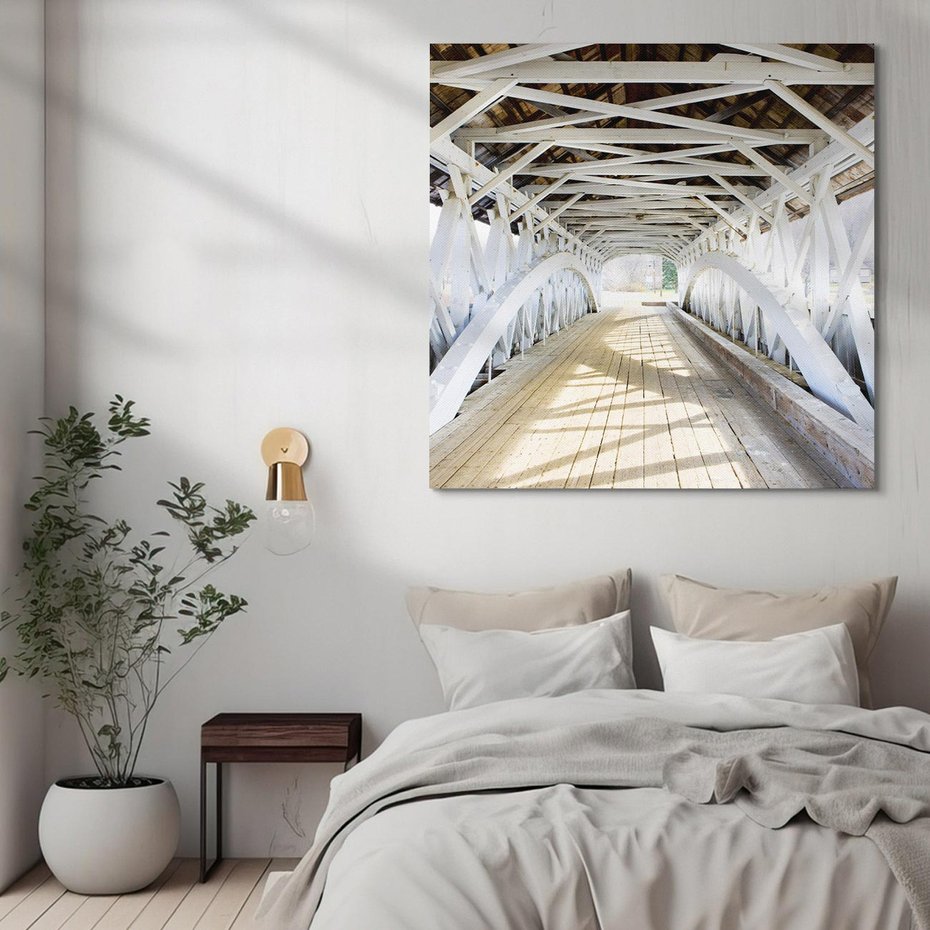 Obraz na płótnie 40x40 - Klimatyczny most w Ameryce - stary most, Ameryka