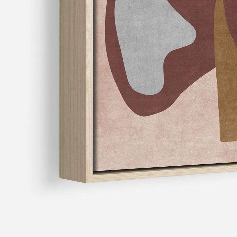Obraz w ramie 70x50 - Opowieść szepczących pędzli - abstrakcyjne plamy, kształty - rama drewno