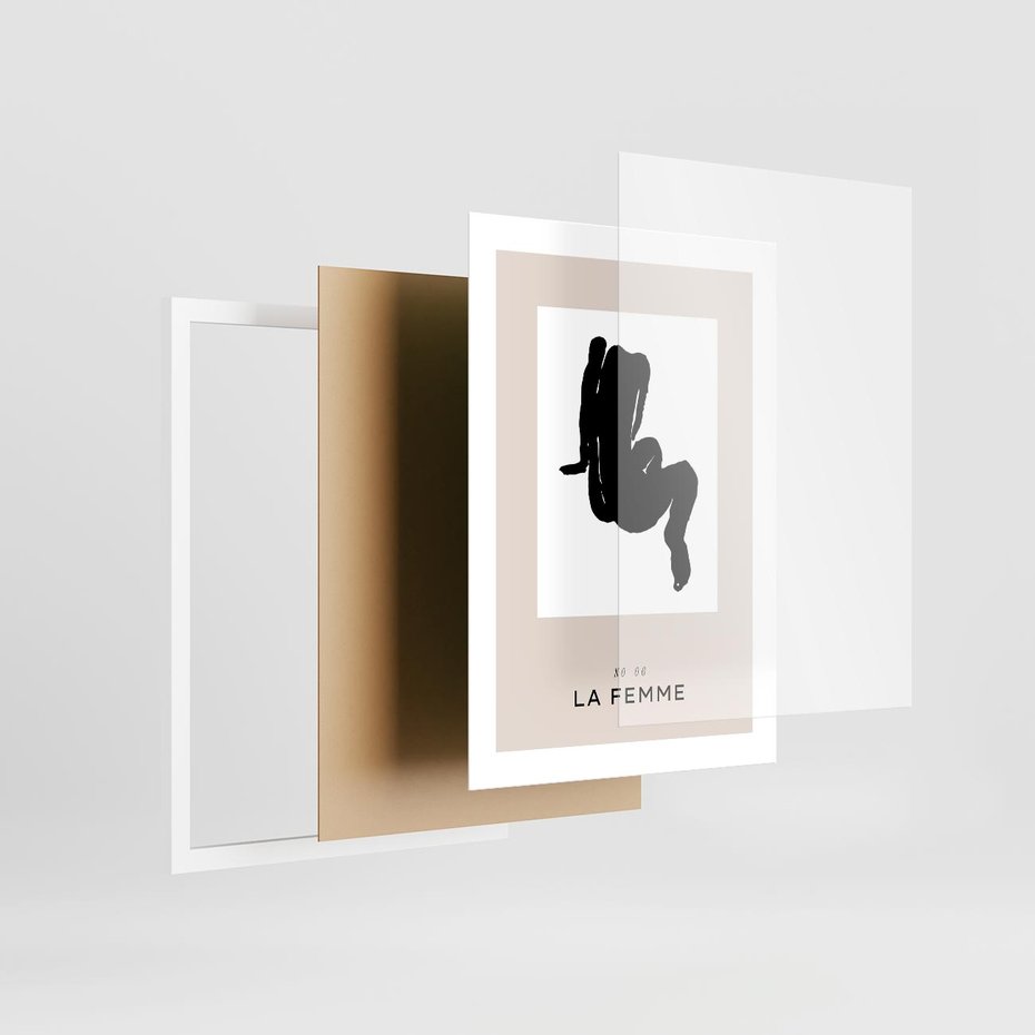 Plakat w ramie 30x40 - Boho Harmonia Stylu - abstrakcyjna sztuka, akt - rama biała