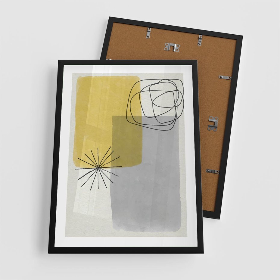 Plakat w ramie 50x70 - Rozbijające Granice Akwarel - abstrakcja, akwarelowe plamy - rama czarna