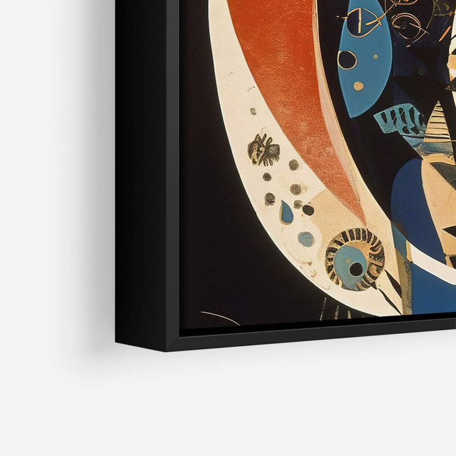 Obraz w ramie 70x100 - Księga Surrealnych Wymiarów - abstrakcyjny obraz olejny, kot - rama czarna