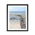Plakat w ramie 40x50 - Fale na falochronie nad morzem - morze, falochron - rama czarna
