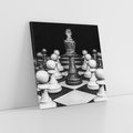 Obraz na płótnie 70x70 - Wzruszający Taniec na Szachownicys - szachy, gra