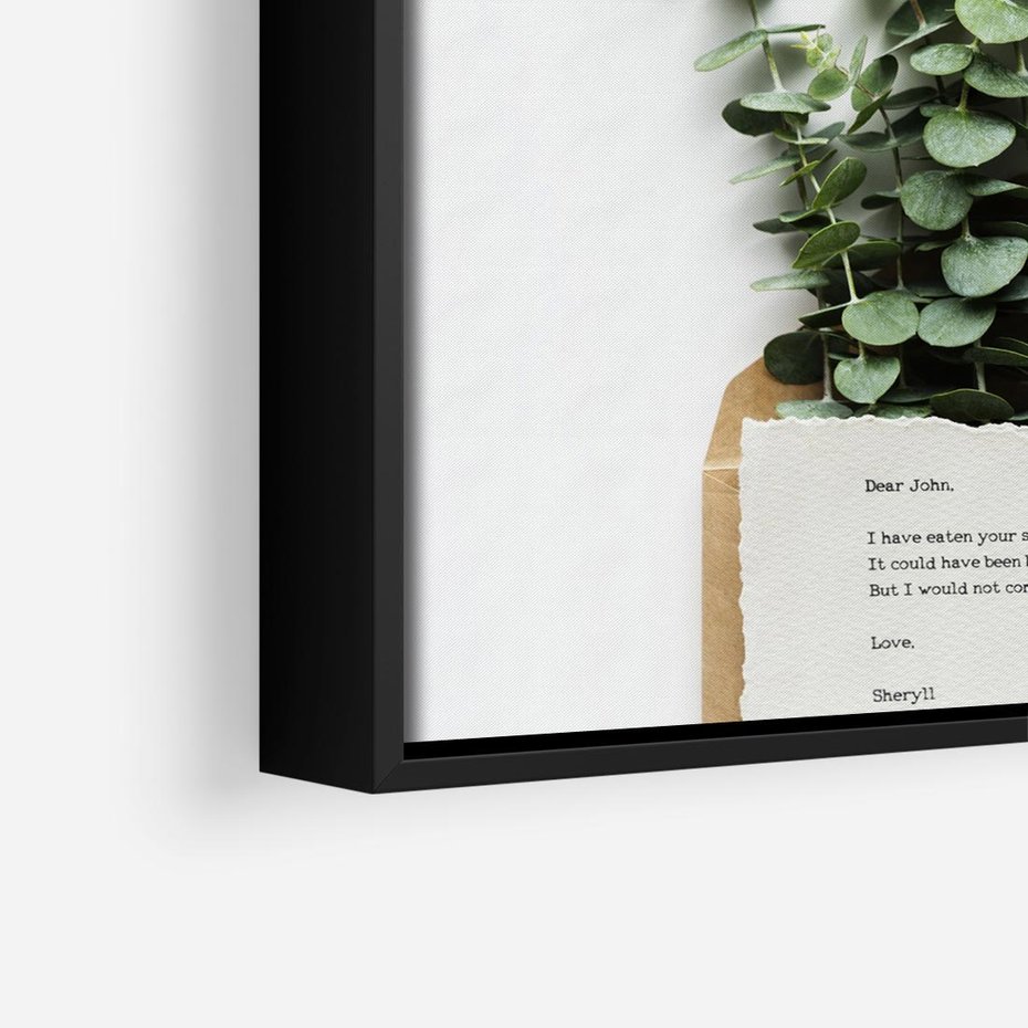 Obraz w ramie 50x50 - Eukaliptusowa harmonia - eukaliptus, liście - rama czarna