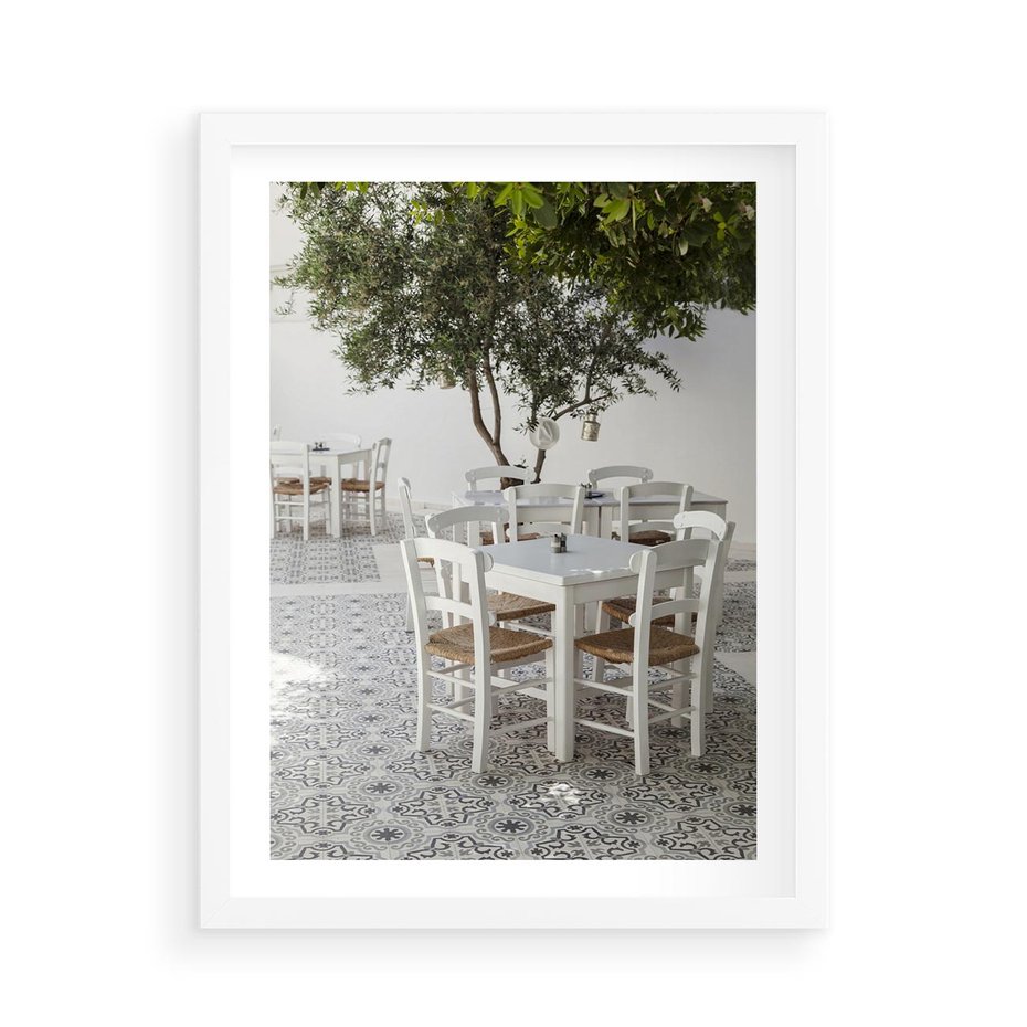 Plakat w ramie 50x70 - Włoska restauracja pełna smaków - włoska, restauracja - rama biała