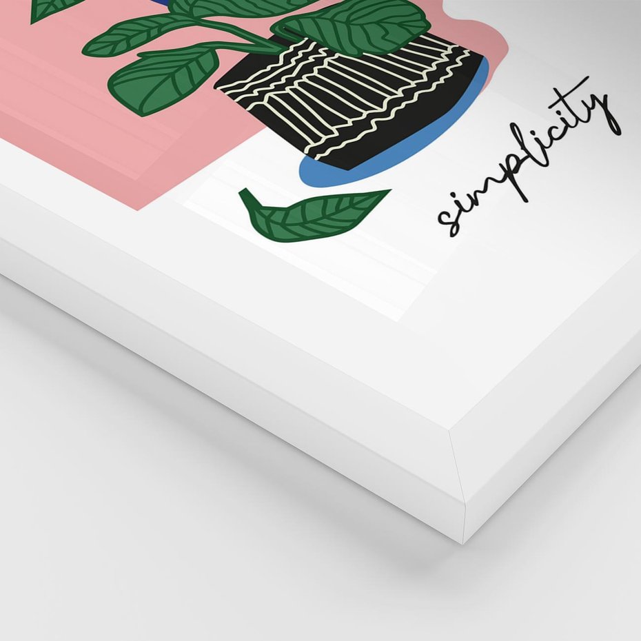 Plakat w ramie 40x50 - Tajemnicze Wibracje - tygrys, kwiaty - rama biała