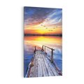 Obraz na płótnie 80x120 - Zachód słońca na pomostcie - pomost, zachód