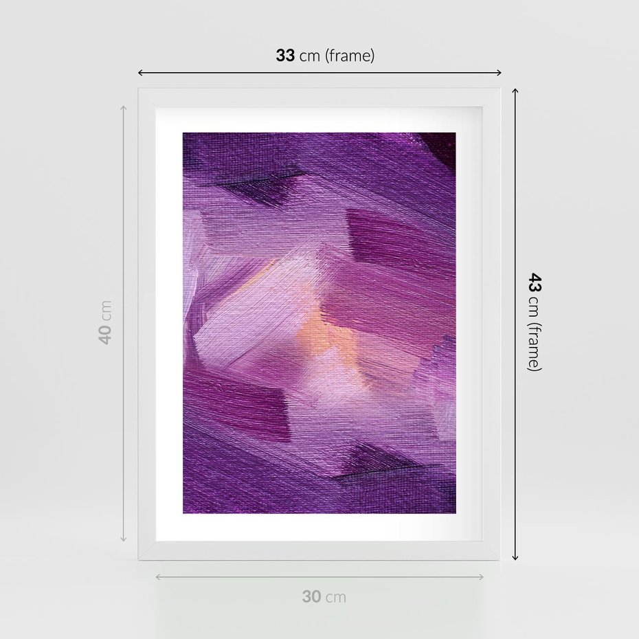 Plakat w ramie 30x40 - Abstrakcyjna gra kolorów - abstrakcja, akwarela - rama biała