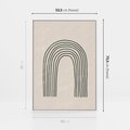 Obraz w ramie 50x70 - Intrygujące Zagięcia - boho plakat, czarna tęcza - rama biała