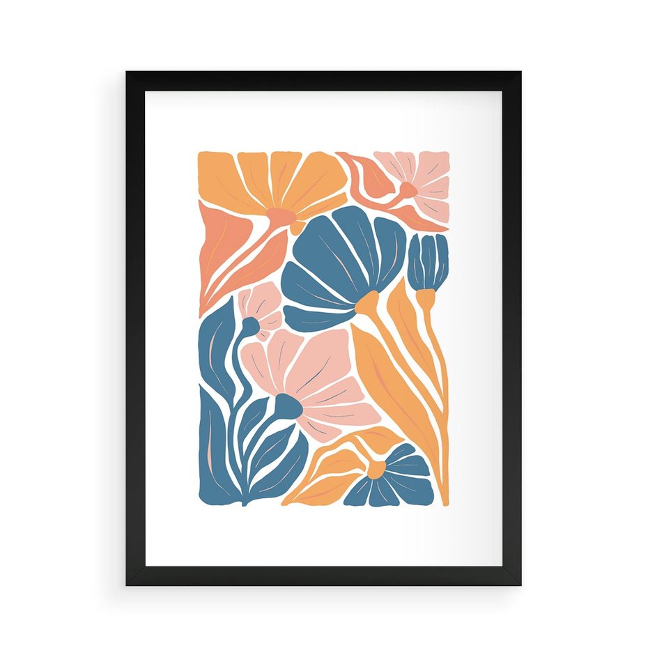 Plakat w ramie 50x70 - Migotliwe Marzenia - kwiaty, rośliny - rama czarna