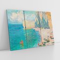 Obraz na płótnie 120x80 - "The Beach and the Falaise d'Amont" (1885) Claude Monet - Reprodukcja - reprodukcja, obraz na płótnie