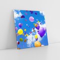 Obraz na płótnie 60x60 - Niebo pełne balonów - niebo, balony