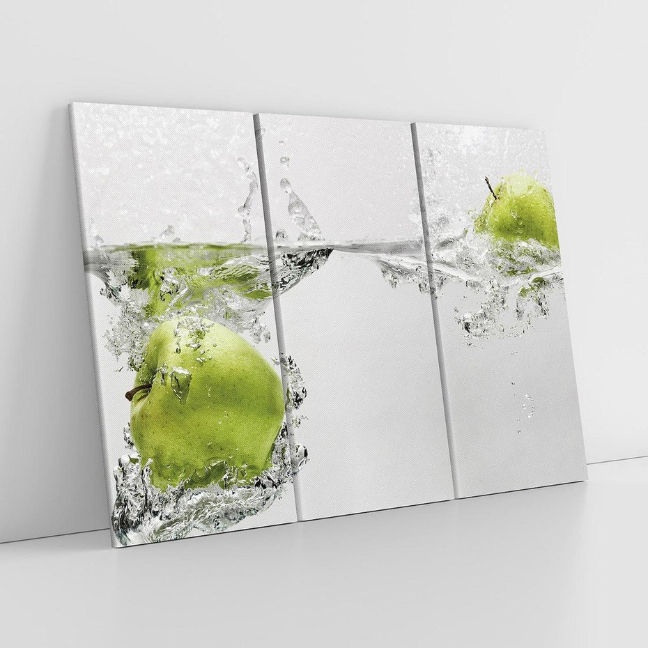 Obraz na płótnie 120x80 - Jabłka: Świeżość natury - jabłka, woda