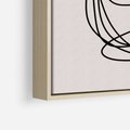 Obraz w ramie 80x120 - Strukturalne Kontrasty - abstrakcyjne szkicowane linie, minimalizm - rama drewno