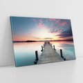 Obraz na płótnie 120x80 - Złote zachody słońca - jezioro, molo