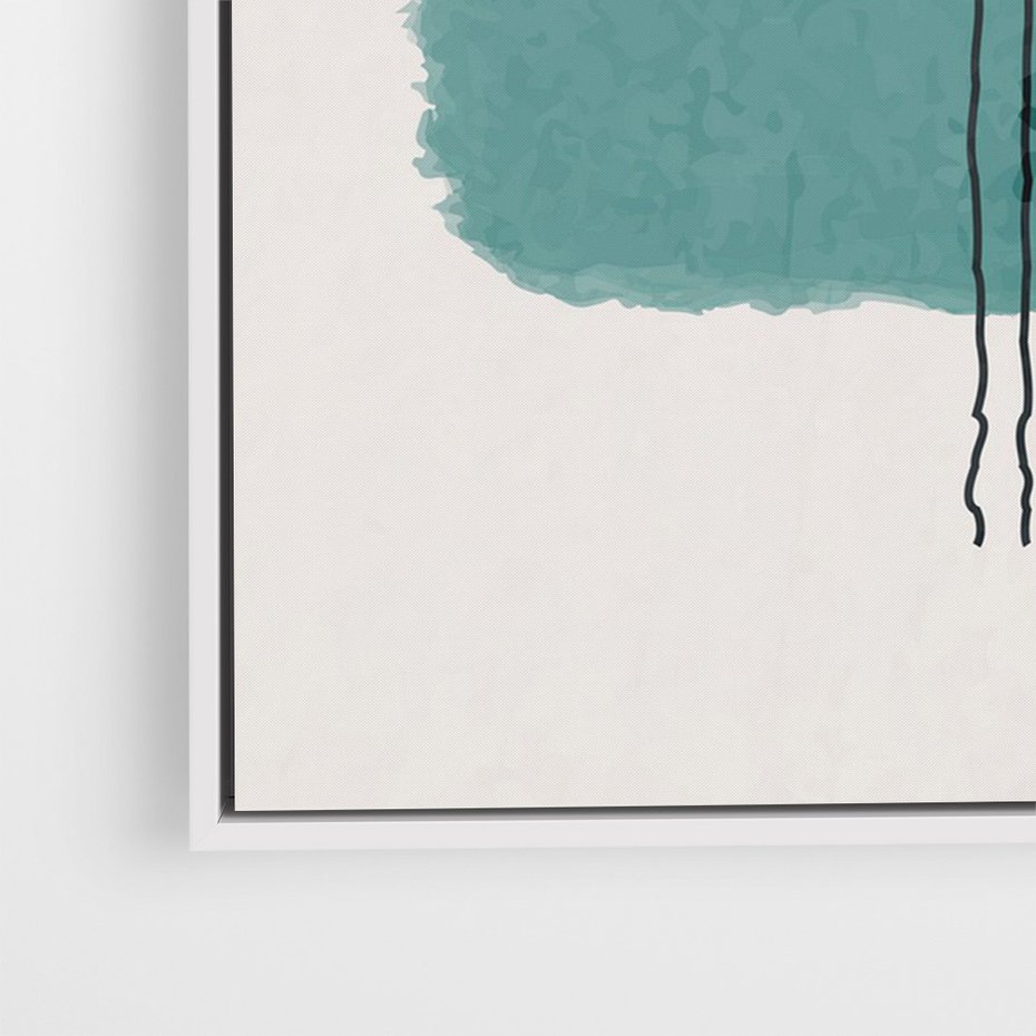 Obraz w ramie 70x100 - Wibracje Barw - abstrakcyjne akwarelowe plamy, nieregularne kreski - rama biała