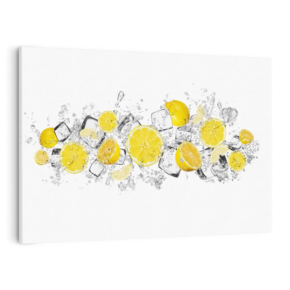 Obraz na płótnie 120x80 - Odkryj świeżość - lód, cytryny