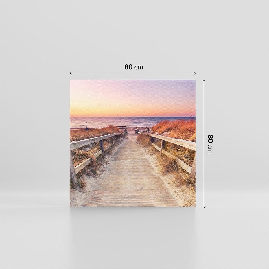 Obraz na płótnie 80x80 - Spacer Wśród Przyboju - dróżka, morze