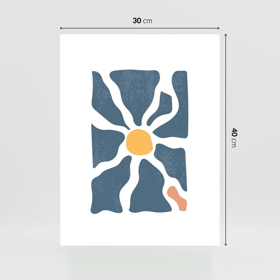 Plakat bez ramy 30x40 - Kwiatowy Rezonans - nowoczesna kwiatowa grafika, styl retro