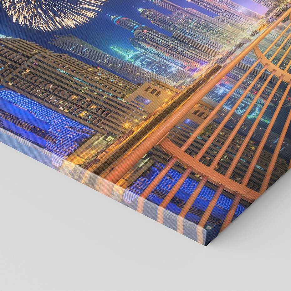 Obraz na płótnie 60x60 - Fajerwerki Nowego Roku - nowy rok, fajerwerki