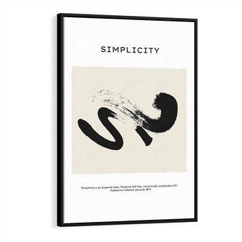 Obraz w ramie 70x100 - Prostota w kształcie - abstrakcja, maźnięcie farbą - rama czarna