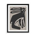 Plakat w ramie 50x70 - Konturujące Struktury - skandynawska sztuka, królik - rama czarna