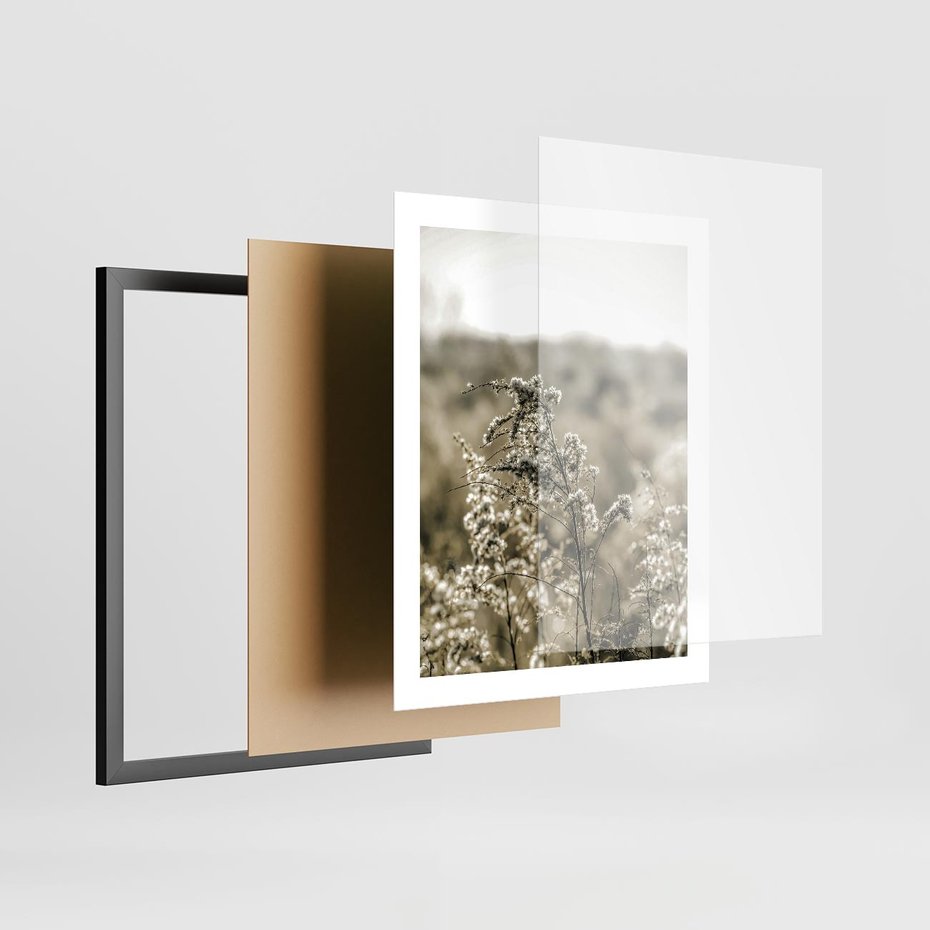 Plakat w ramie 40x50 - Pampas i Bocho - suche trawy, bocho - rama czarna