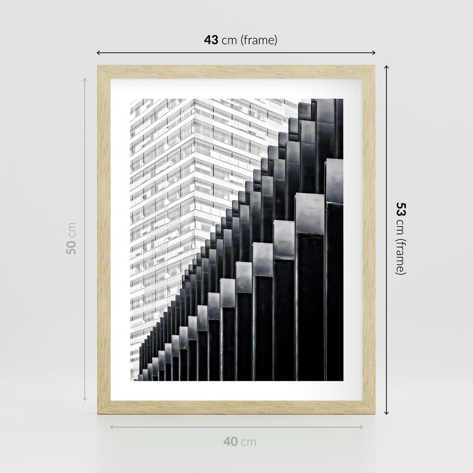 Plakat w ramie 40x50 - Architektura Stopniowa - architektura, budynki - rama drewno