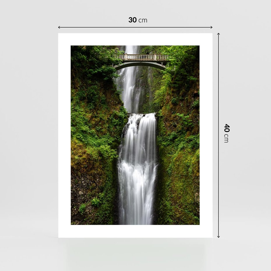 Plakat bez ramy 30x40 - Siła i Urok Natury - wodospad, las