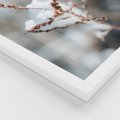 Zestaw obrazy w ramie 50x70 galeria - Zima, w, górach, gałązki - rama biała