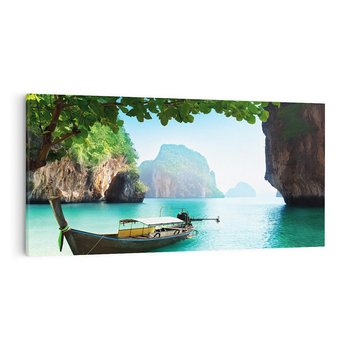 Obraz na płótnie 100x50 - Tajlandia - sielanka łodzi nad morzem - Tajlandia, łódź