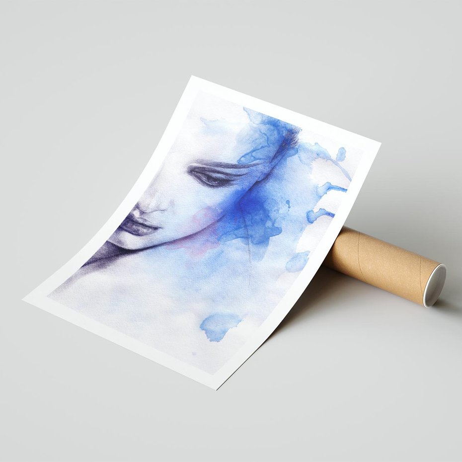 Plakat bez ramy 50x70 - Graficzna magia kobiecej twarzy - grafika, kobieta