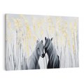 Obraz na płótnie 70x50 - Boho Marzenie - nowoczesna grafika, białe konie