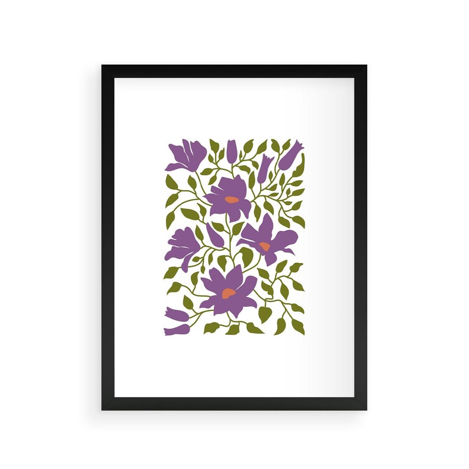 Plakat w ramie 30x40 - Rozmyte Granice - kwiaty, kompozycja - rama czarna