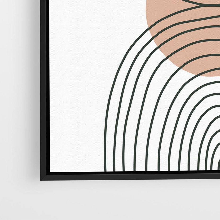 Obraz w ramie 50x50 - Przenikające Widzenia - półkola, koło - rama czarna