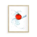 Plakat w ramie 30x40 - Apetyczna KuchniaNowoczesna Ekspresja - pomidor, jedzenie - rama drewno
