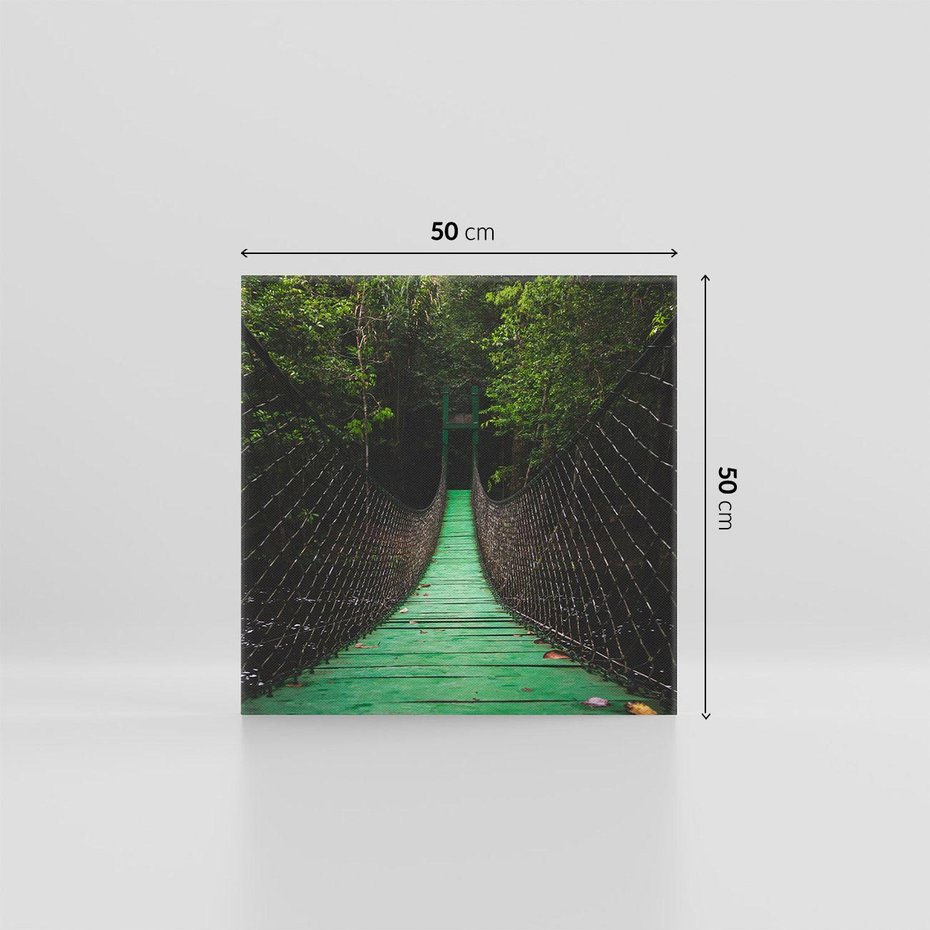 Obraz na płótnie 50x50 - Most linowy w lesie - most, linowy