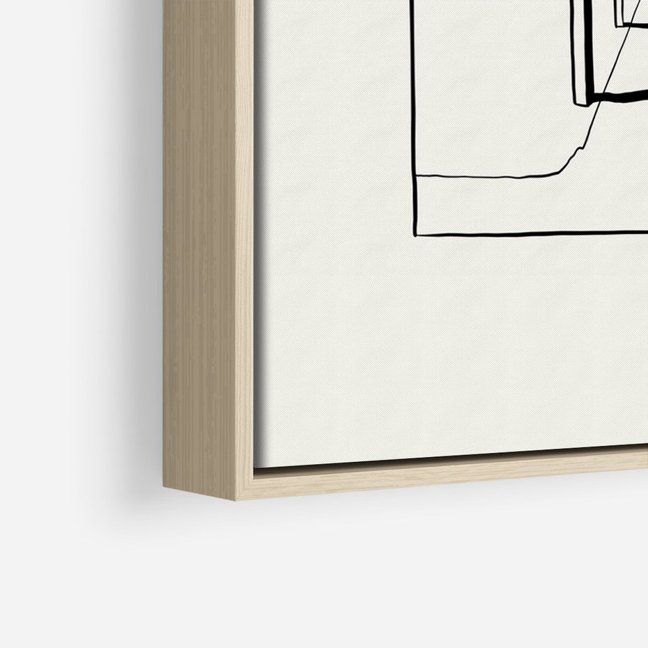 Obraz w ramie 80x120 - Poezja światła i cienia - nowoczesna sztuka, minimalistyczny styl - rama drewno