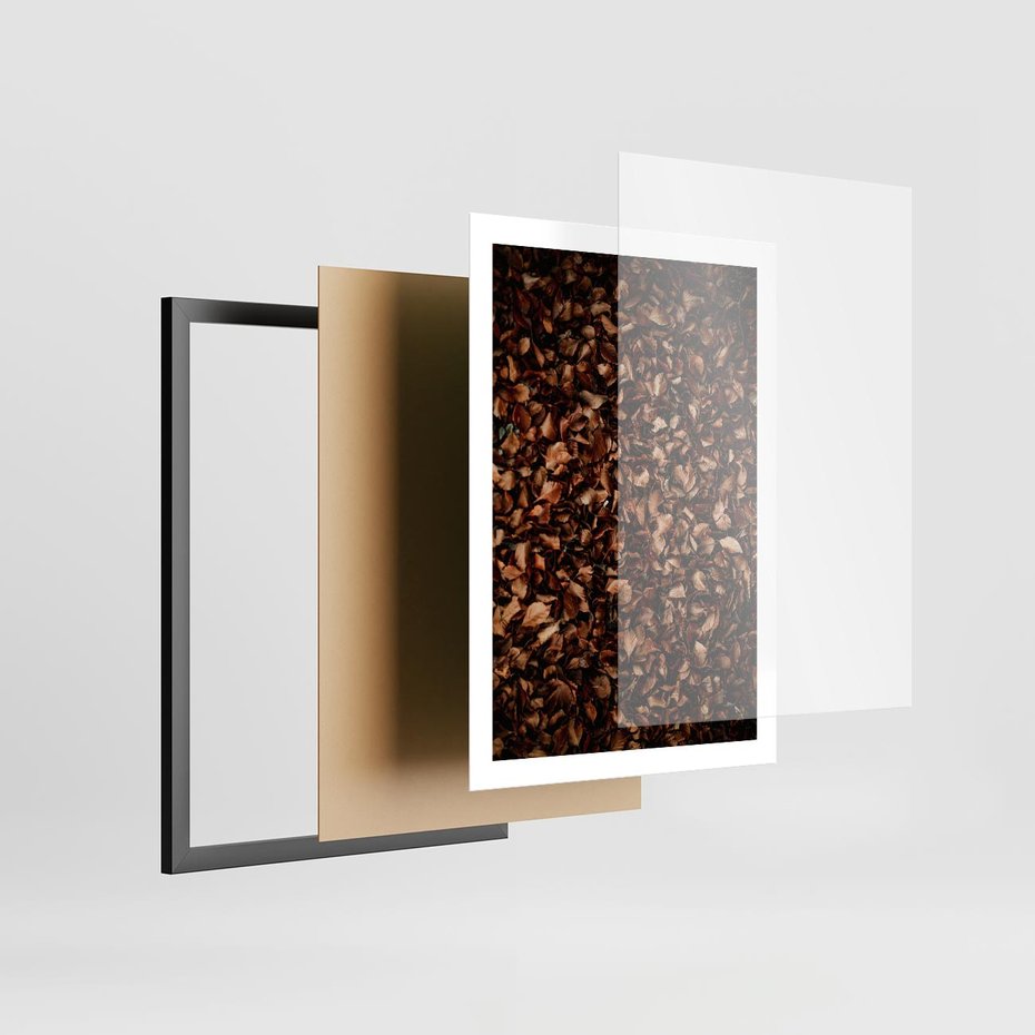 Plakat w ramie 50x70 - Jesienny Dywan - dywan z suchych liści, jesień - rama czarna