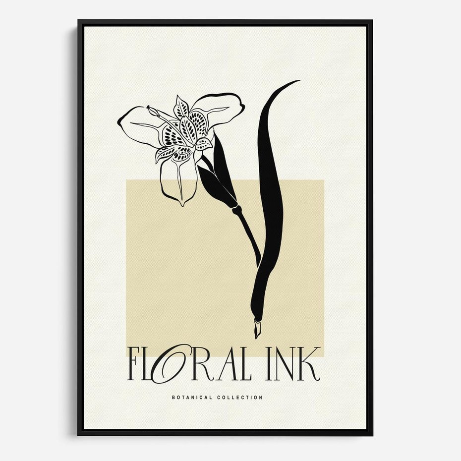 Obraz w ramie 50x70 - Wyblakłe odcienie snów - kwiat, irys - rama czarna