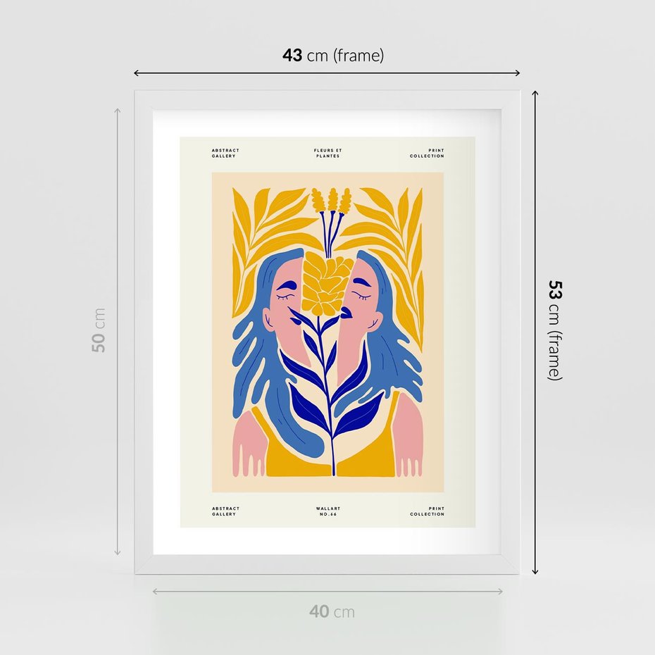 Plakat w ramie 40x50 - Roztopione Granice - nowoczesna sztuka, abstrakcja - rama biała