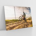 Obraz na płótnie 120x80 - Ekscytująca Akcja - motocykl, cross