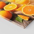 Obraz na płótnie 120x80 - Soczyste pomarańcze i soki - pomarańcze, soki